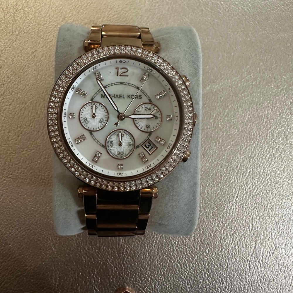 Michael Kors Rose Gold Watch with Crystal Detailing